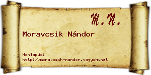 Moravcsik Nándor névjegykártya