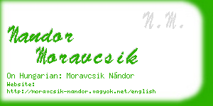 nandor moravcsik business card